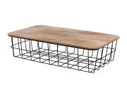 Μεταλλικό καλάθι H&S Collection με καπάκι και διαστάσεις 40x23x10cm - Kαφέ/Μαύρο