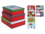 Greentech Σετ Χριστουγεννιάτικο Διακοσμητικό Κουτί σε 2 Επιλογές Σχεδίου 3 Τεμάχια