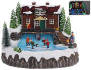 Χριστουγεννιάτικο διακοσμητικό χωριό με φωτισμό LED, μουσική, κίνηση και διαστάσεις 29x28x23cm