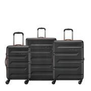 Securitech by Delsey Σετ βαλίτσες 55-69-81cm expandable Slash Black