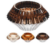 Διακοσμητικό Κηροπήγιο γυάλινο, με διαστάσεις 7.5x7.5x4.3cm, σε 3 επιλογές χρώματος