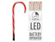 Διακοσμητικό μπαστούνι Candy Cane με φωτισμό LED και ύψος 47cm - 8 τεμάχια