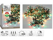 384 Φωτάκια LED - 3 Μέτρα + 3 Μέτρα σύνδεσης , Πυκνή Διάταξη, με χειριστήριο, 8 προγράμματα, Μαύρο καλώδιο PVC - Πολύχρωμο