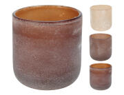 Διακοσμητικό Κηροπήγιο γυάλινο, με διαστάσεις 9.5x10cm, σε 3 επιλογές χρώματος