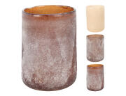 Διακοσμητικό Κηροπήγιο γυάλινο, με διαστάσεις 10x14cm, σε 3 επιλογές χρώματος