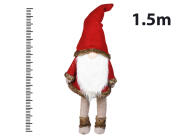 gnome Χριστουγεννιάτικη διακοσμητική φιγούρα Άγιος Βασίλης  με φωτισμό LED και ύψος 1.58m