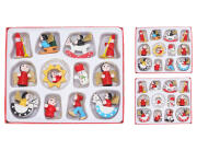 Ξύλινα χριστουγεννιάτικα στολίδια σε 2 επιλογές χρώματος - 12 τεμάχια