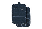 Ladelle Πιάστρες Κουζίνας 21x21cm Navy Eco Check -Ανακυκλωμένο Βαμβάκι