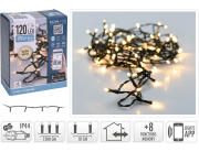 120 Φωτάκια LED - 12 Μέτρα + 5 Μέτρα σύνδεσης (AX8718500), Κανονική Διάταξη, με Bluetooth, 8 προγράμματα, Πράσινο καλώδιο PVC - Με Dimmer Και Έλεγχο μέσω Κινητού Τηλεφώνου - Θερμό λευκό
