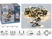 480 Φωτάκια LED - 48 Μέτρα + 5 Μέτρα σύνδεσης (AX8718520), Κανονική Διάταξη, με Bluetooth, 8 προγράμματα, Πράσινο καλώδιο PVC - Με Dimmer Και Έλεγχο μέσω Κινητού Τηλεφώνου - Θερμό λευκό
