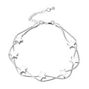 Philip Jones Βραχιόλι με Αστέρια Χρώματος Ασημί