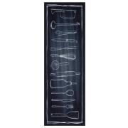vidaXL Χαλί Κουζίνας Toile Μαύρο 180 x 60 cm Βελούδο 42013431