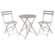 Πτυσσόμενο Σετ Κήπου & Βεράντας με Τραπέζι Bistro και 2 Καρέκλες - Μέταλλο - Taupe matt