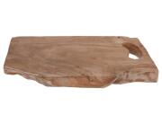 Ξύλινος Δίσκος Kοπής και Σερβιρίσματος με λαβή, από Ξύλο Teak, 42x26x3cm