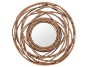 Διακοσμητικός καθρέπτης τοίχου Kubu στρογγυλός, με διαστάσεις 90x6cm - Σε απόχρωση ξύλου