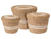 Σετ διακοσμητικά καλάθια H&S Collection με καπάκι - 3 τεμάχια