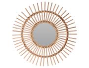 Διακοσμητικός καθρέπτης τοίχου στρογγυλός, με διαστάσεις 78x78x2cm - Σε απόχρωση ξύλου