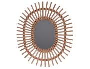 Διακοσμητικός καθρέπτης τοίχου οβάλ, με διαστάσεις 58x49x2cm - Σε απόχρωση ξύλου