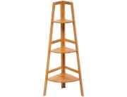 5Five Γωνιακή Επιδαπέδια Ραφιέρα Μπάνιου με 3 ράφια - Ξύλο Bamboo - 31.9x31.9x103cm - Απόχρωση Ξύλου