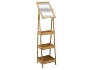 Επιδαπέδια Ραφιέρα Μπάνιου 5five με καθρέπτη, από Ξύλο Bamboo, 39.5x36x168cm