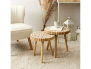 Σετ Τραπεζάκια Βοηθητικά Home Deco Factory με διαστάσεις 40x40cm και 35x35cm - ΜDF & Ξύλο - Aπόχρωση ξύλου - 2 τεμάχια