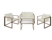 Σετ Κήπου & Βεράντας Cagliari με Τραπέζι και 3 Πολυθρόνες - Μέταλλο/Γυαλί/Πολυεστέρας