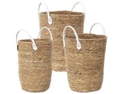 Σετ διακοσμητικά καλάθια Home Deco Factory με χερούλια - 3 τεμάχια