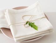 Σετ Πετσέτες φαγητού Chambray Atmosphera με διαστάσεις 40x40cm - White - 4 τεμάχια