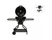 Ψησταριά BBQ κάρβουνου Vaggan (C83000300) Με Καπάκι, θερμόμετρο, 2 πάγκους & 1 βοηθητική επιφάνεια, σχάρα, πόδια στήριξης με 2 τροχούς, από Χρωμιωμένο ανθρακούχο χάλυβα, 130 x 65 x 95 cm