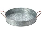 Mεταλλικός δίσκος σερβιρίσματος (FZ1000820) με χάλκινες λαβές, 30.5 x 30.5 x 5.5cm