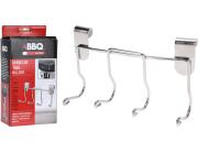 Βάση στήριξης εργαλείων BBQ (YL7215020) Mε 4 γάντζους, μεταλλική επιχρωμιωμένη, 10.5 x 6.5 x 21 cm
