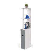 SPM Εταζέρα Μπάνιου με 2 Ντουλάπια και 2 Ράφια 15.2 x 29.8 x 118 cm Χρώματος Γκρι SPM 50070106-1