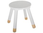 Παιδικό Σκαμπώ Atmosphera for Kids "Douceur" ξύλινο, Με διαστάσεις Φ24 x 26εκ, Λευκή απόχρωση