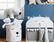 Σκαμπό Πουφ Polar Bear Αtmosphera με διαστάσεις 33x60x30cm