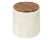 5five Δοχείο Οργάνωσης Make up Como με καπάκι και διαστάσεις 10x10x11cm - Ιvory