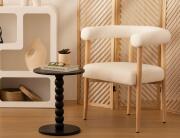 Τραπεζάκι Βοηθητικό Chamlo Atmosphera με διαστάσεις 38x46.5cm - MDF & Ξύλο - Μαύρο