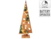 Ξύλινο Διακοσμητικό Δέντρο με φωτισμό LED και διαστάσεις 25x11x70cm