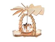 Ξύλινη Χριστουγεννιάτικη Πυραμίδα με υποδοχές για κεριά και διαστάσεις 14x8x11cm