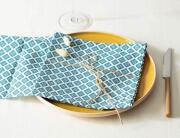 Atmosphera  Σετ Πετσέτες φαγητού Etnik με διαστάσεις 40x40cm - Duck blue - 4 τεμάχια