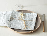 Atmosphera  Σετ Πετσέτες φαγητού Etnik με διαστάσεις 40x40cm - Grey - 4 τεμάχια