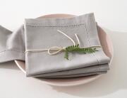 Σετ Πετσέτες φαγητού Chambray Atmosphera με διαστάσεις 40x40cm - Mouse grey - 4 τεμάχια