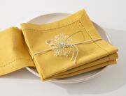 Σετ Πετσέτες φαγητού Chambray Atmosphera με διαστάσεις 40x40cm - Yellow - 4 τεμάχια