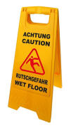 Προειδοποιητική πινακίδα "caution wet floor" 520112 21-30x58cm κίτρινη