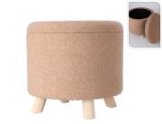 Σκαμπό Home & Styling Collection με αποθηκευτικό χώρο και διαστάσεις 40x37cm - Beige