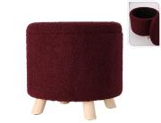 Σκαμπό Home & Styling Collection με αποθηκευτικό χώρο και διαστάσεις 40x37cm - Burgundy