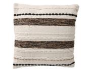 Διακοσμητικό Μαξιλάρι Stripe με ανάγλυφο σχέδιο και διαστάσεις 50x50cm - White/Black/Brown