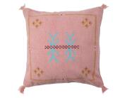 Atlas Διακοσμητικό Μαξιλάρι  με κεντητό σχέδιο, κρόσσια και διαστάσεις 45x45cm - Pink