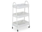 Τρόλεϊ αποθήκευσης και τακτοποίησης κουζίνας Storage Solutions με 3 ράφια, από Μέταλλο, 44x31.5x79.5cm - White