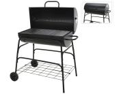 Ψησταριά BBQ κάρβουνου με βοηθητική επιφάνεια, ράφι αποθήκευσης και επιφάνεια ψησίματος 71x35cm