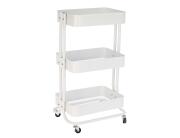 Τρόλεϊ αποθήκευσης και τακτοποίησης κουζίνας Storage Solutions με 3 ράφια, από Μέταλλο, 46x33x76cm - White